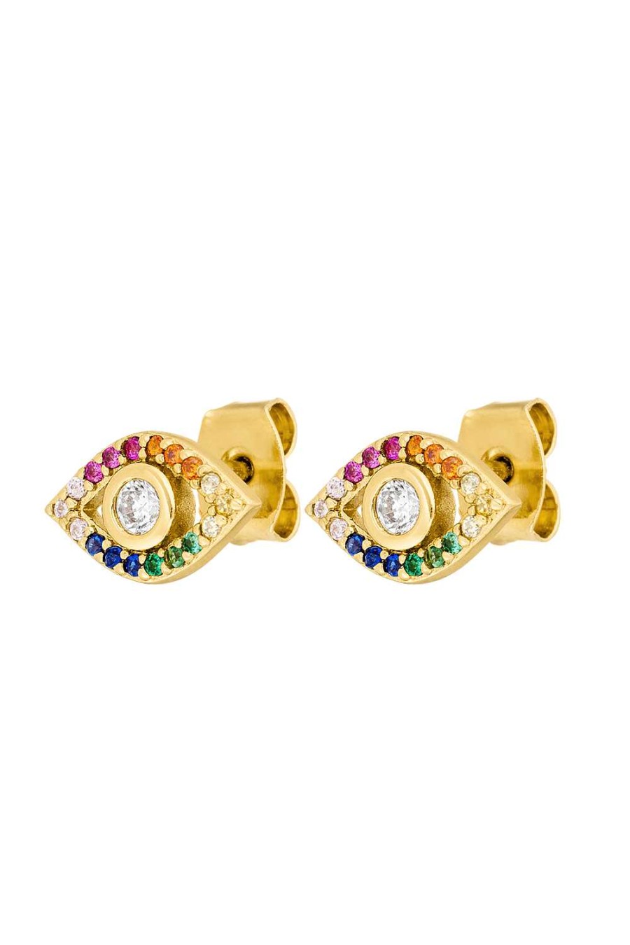 Paul Valentin | Rainbow Evil Eye Earrings