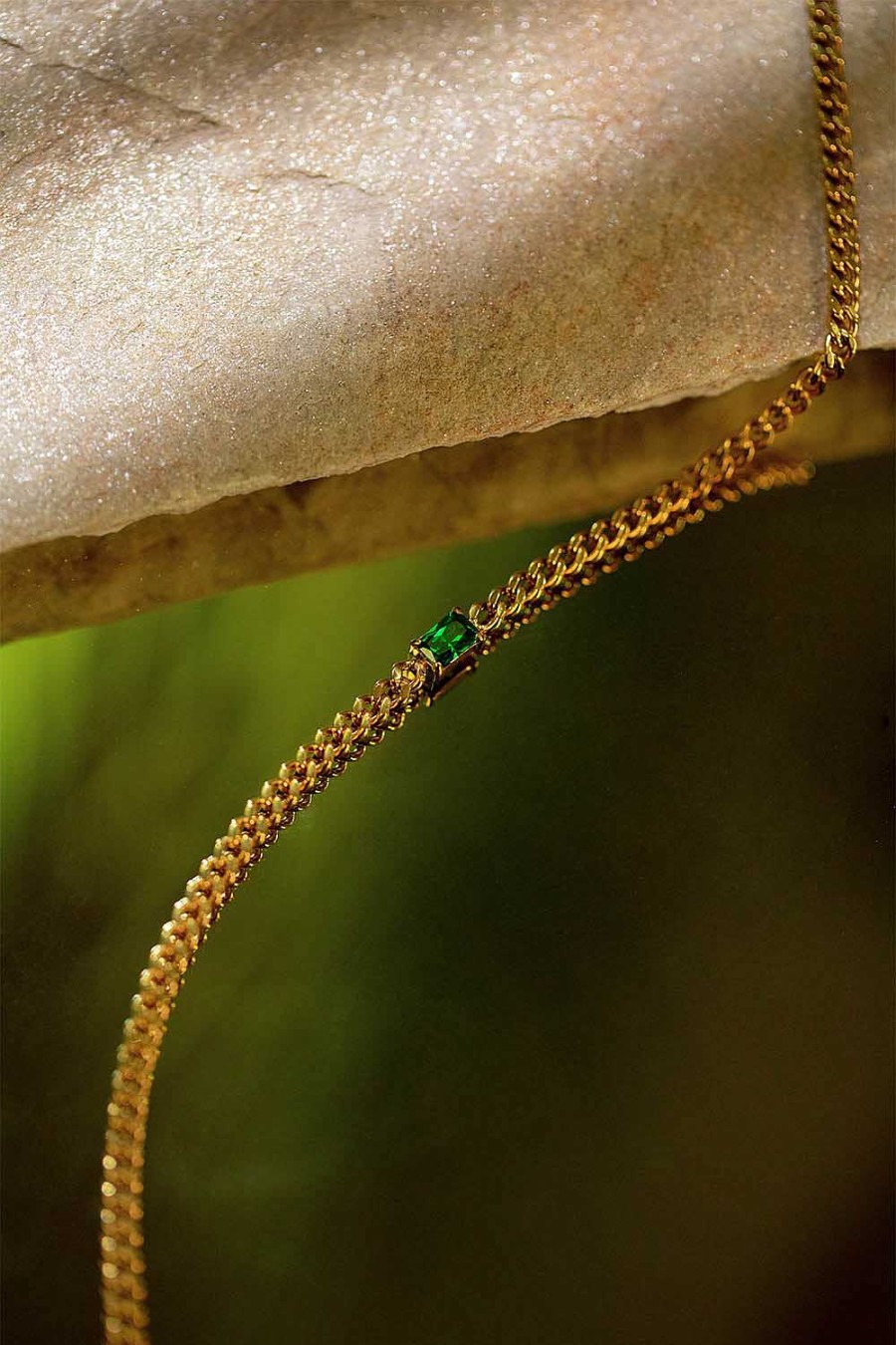 Paul Valentin | Emerald Curb Necklace Green