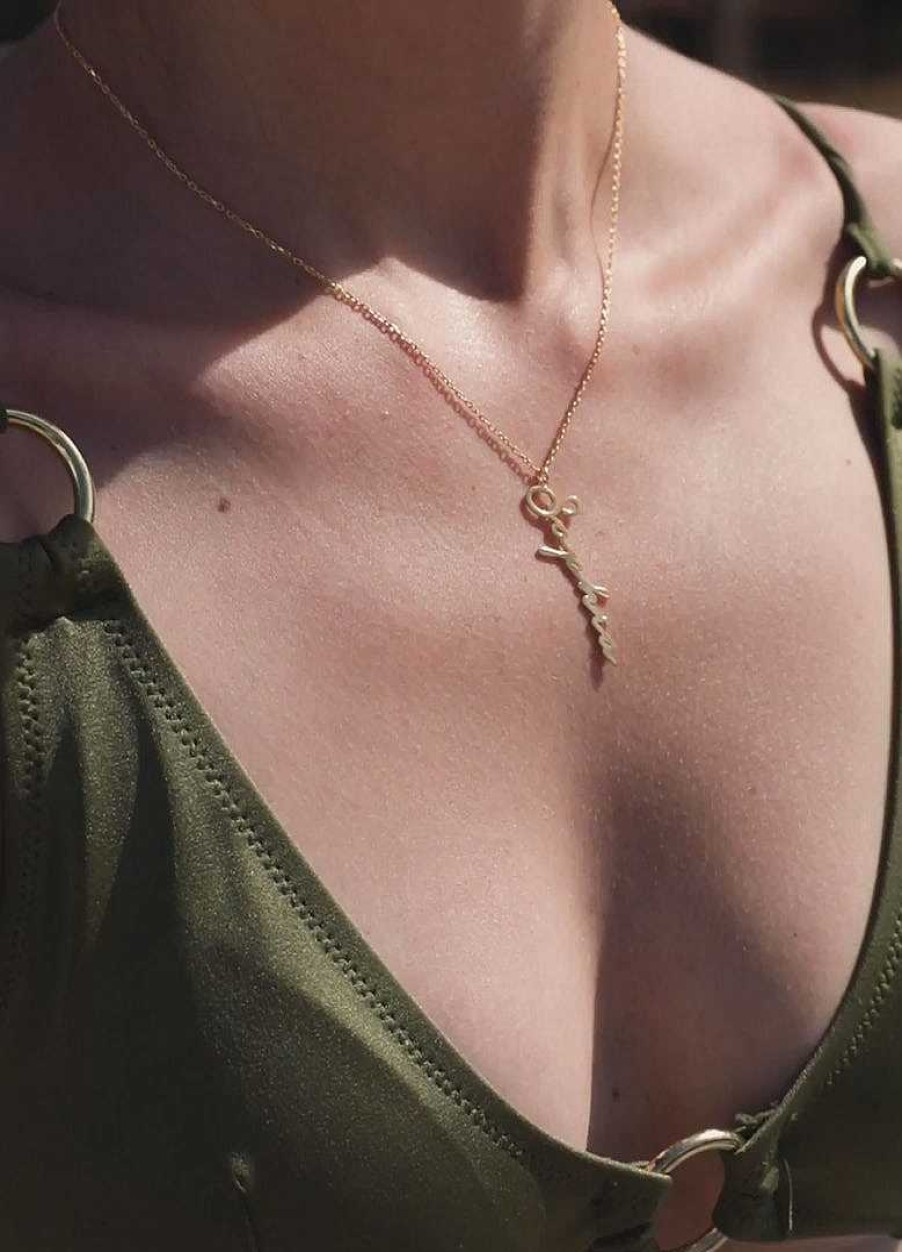 Paul Valentin | Collier Pr Nom Vertical Or Massif