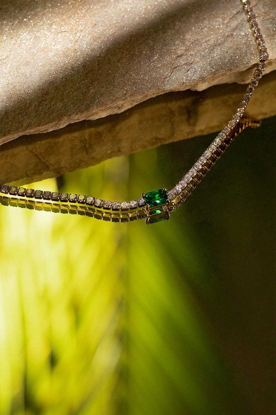 Paul Valentin | Emerald Tennis Necklace Green