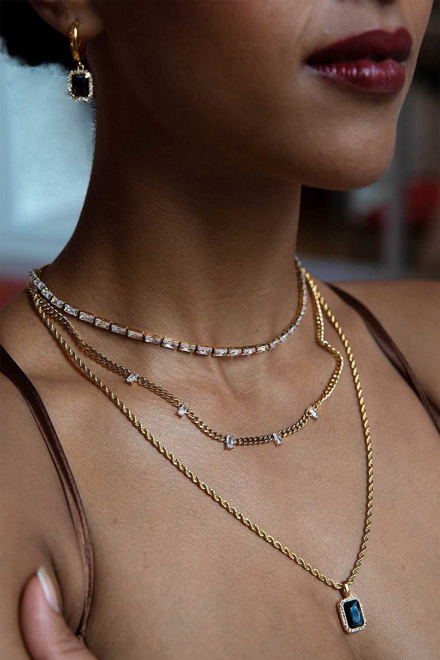 Paul Valentin | Baguette Tennis Necklace