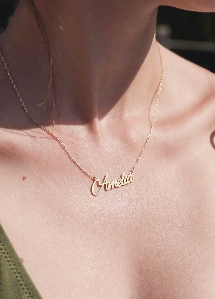 Paul Valentin | Collier Pr Nom Script Or Massif